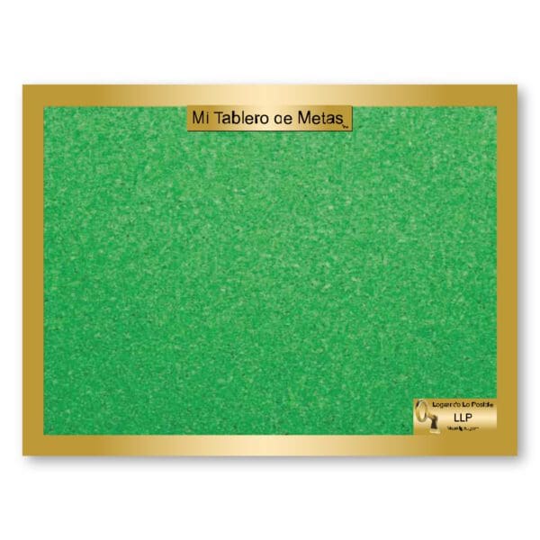 A green and gold colored bulletin board with the words " 1 0 talismans of mystics."