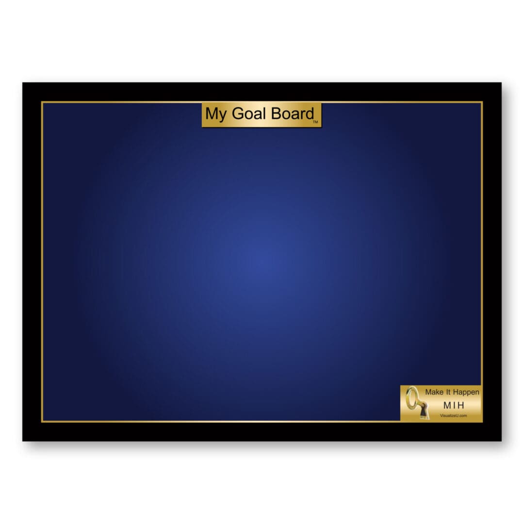 A blue and black background with gold lettering