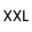 A large black and white image of the word xxl.